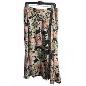 Jones New York Silk Floral Animal Print Flowy Maxi Skirt  Size 12